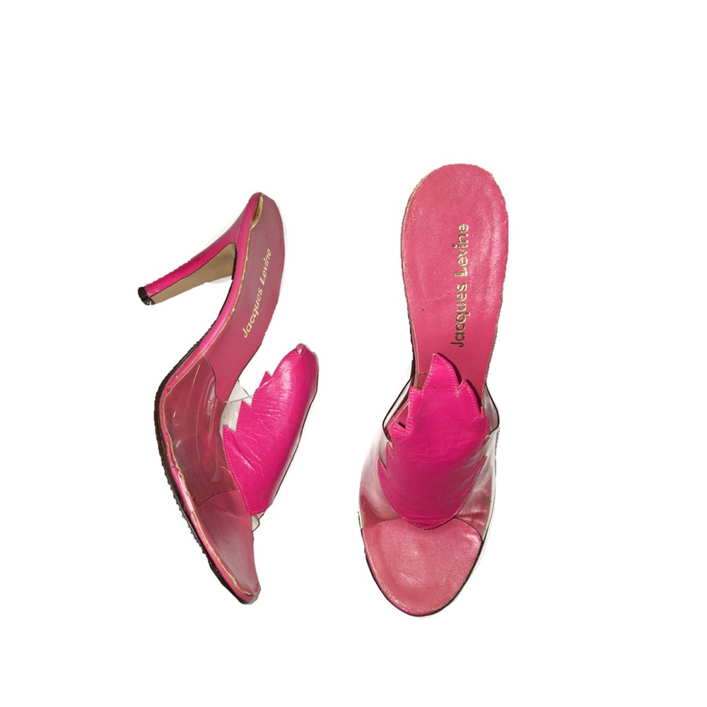 Perspex heels With pink flame cut out